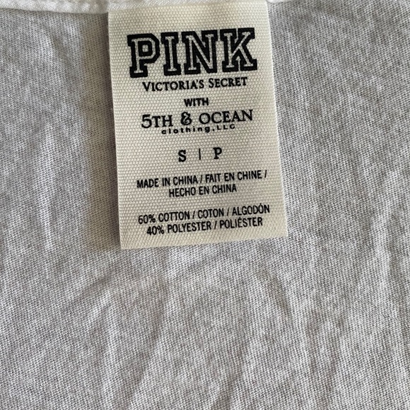 VS PINK White Play Ball Short Sleeve Shirt Size S - Picture 2 of 3
